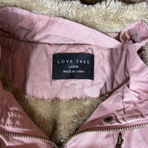 Love Tree Jackets & Blazers - Love Tree Pink Vest Sherpa Lined Drawstring Waist & Detachable Hood Size Large